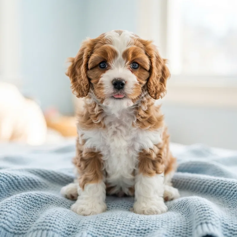 White and brown Cavapoo puppy for sale in Singapore