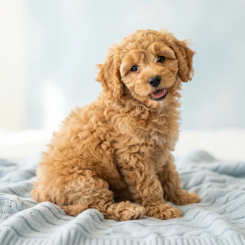 Light brown curly Cavapoo puppy for sale in Singapore